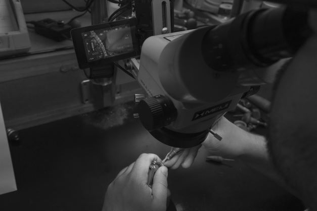a piece of jewellery being hallmarked
