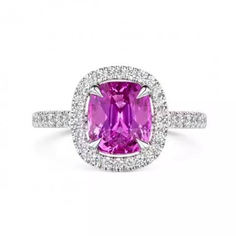 Cushion cut pink sapphire ring store