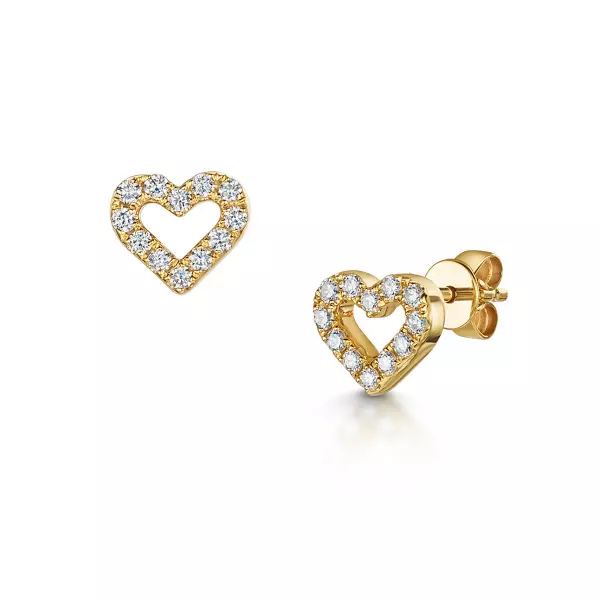 Heart Diamond Earrings 0.16cts