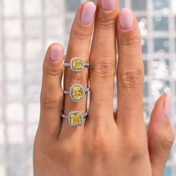 Square cushion hotsell cut engagement rings