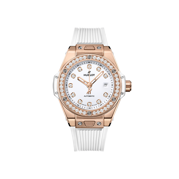 Hublot One Click King Gold White Diamonds 33mm Watch 485.OE.2210.RW.1204