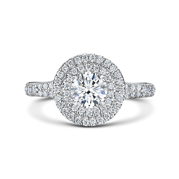 Double Halo Lab Grown Diamond Ring 1.13cts 