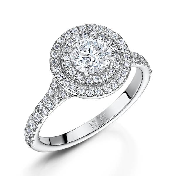 Double Halo Lab Grown Diamond Ring 1.20cts 