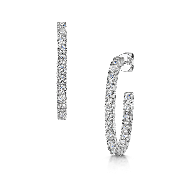 ROX Honour Lab Grown Diamond Hoop Earrings in White Gold