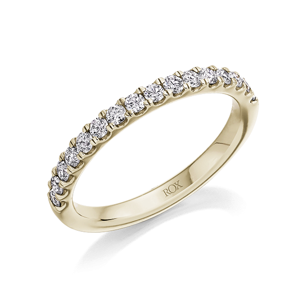 ROX Yellow Gold Claw Diamond Eternity Ring