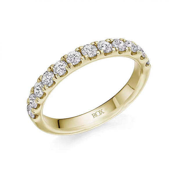 ROX Yelllow Gold Claw Diamond Eternity Ring
