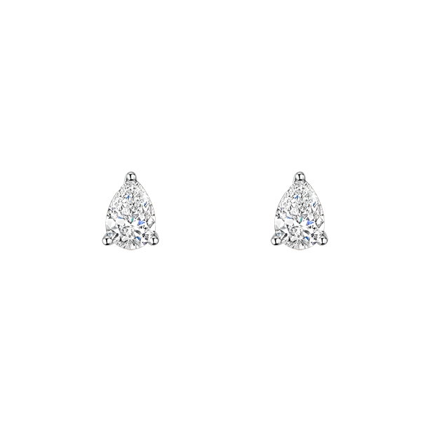 ROX Honour Pear Cut Diamond Earrings in White Gold