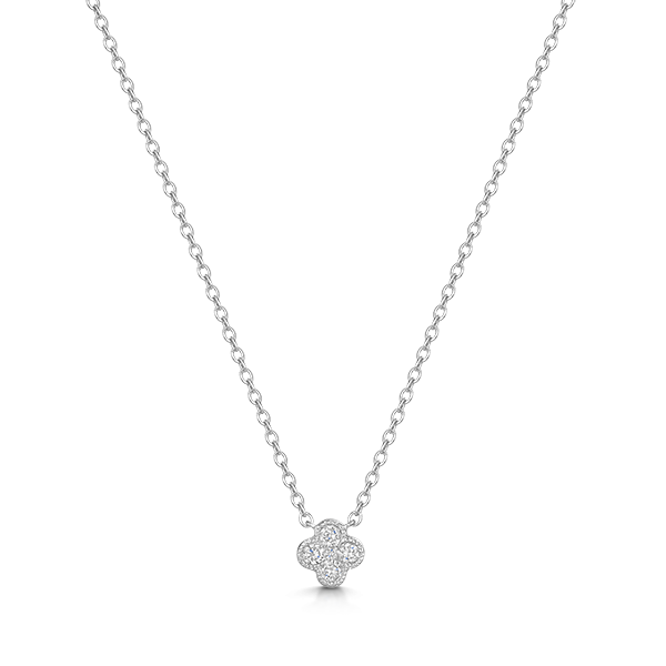 Miss ROX Diamond Clover Motif Necklace