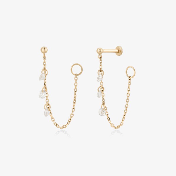 M ROX Drop Lab Diamond Earrings