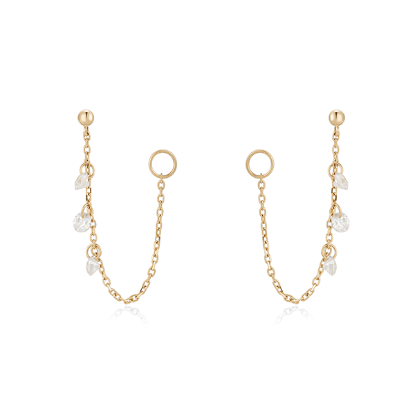 M ROX Drop Lab Diamond Earrings