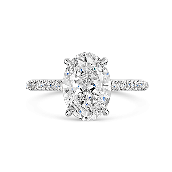 ROX Love Oval Cut Lab Grown Diamond Ring in Platinum