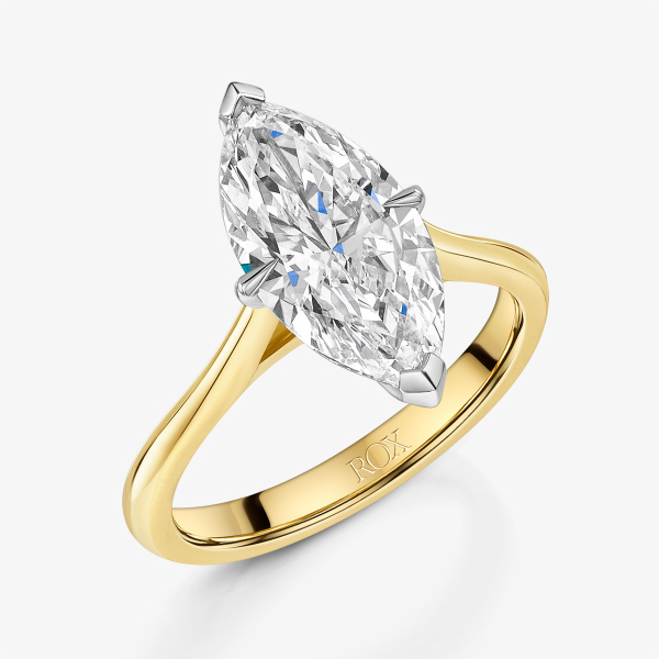 ROX Honour Marquise Cut Lab Grown Diamond Ring in Yellow Gold
