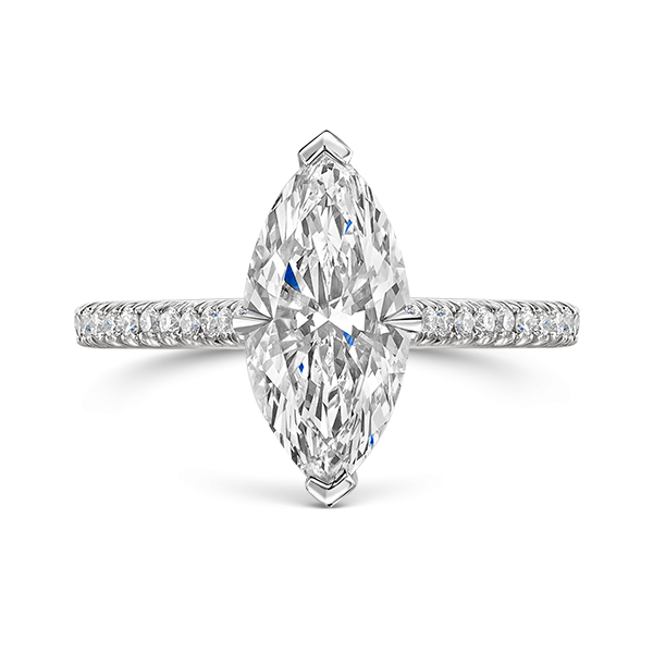 ROX Love Marquise Cut Lab Grown Diamond Ring in Platinum