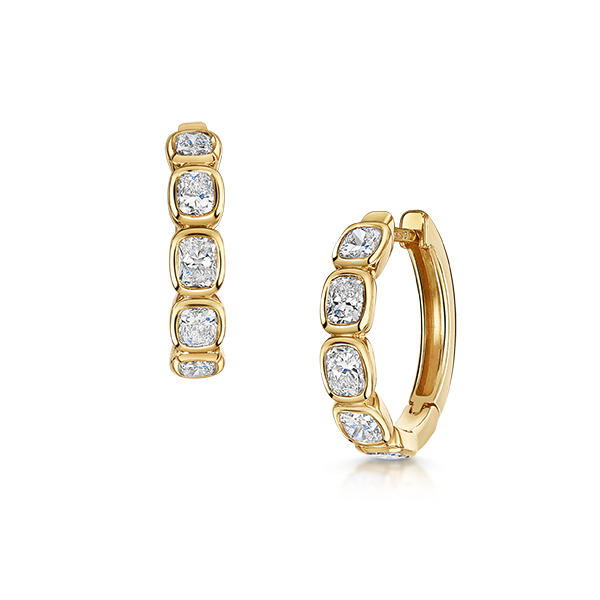 Nova Lab Grown Cushion Cut Diamond Hoops 1.60cts