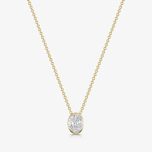 Oval Cut Lab Grown Diamond Necklace