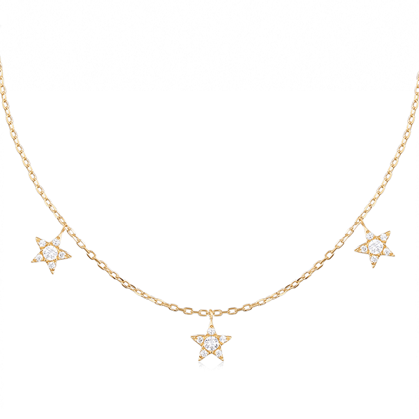 M ROX Pave Star Lab Grown Diamond Necklace 