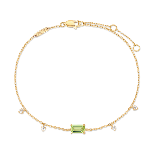 M ROX Peridot & Lab Grown Diamond Bracelet