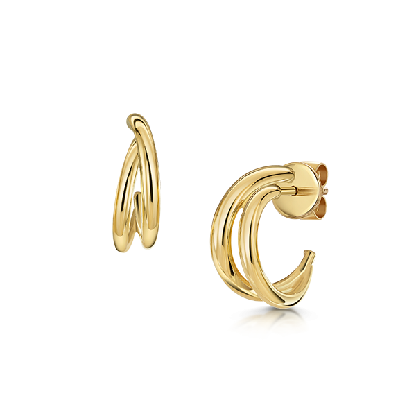 ROX SCULPT Split Gold Vermeil Hoop Earrings