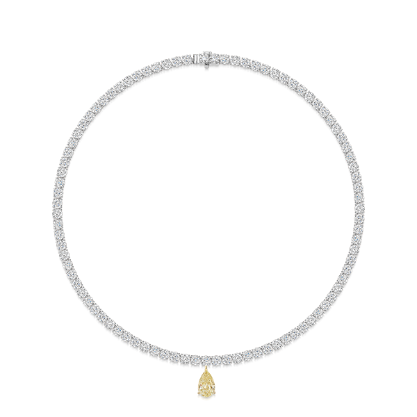 Honour Yellow Pear Lab Diamond Collar 30.00/3.00ct