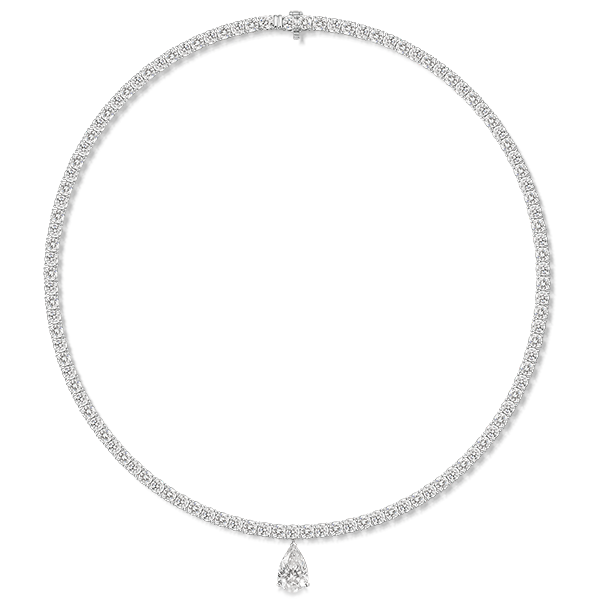 Honour Pear Lab Diamond Collar 21.33/3.03ct