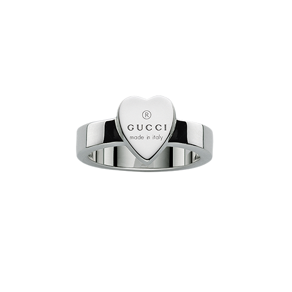 Gucci Trademark Heart Sterling Silver Ring YBC223867001013