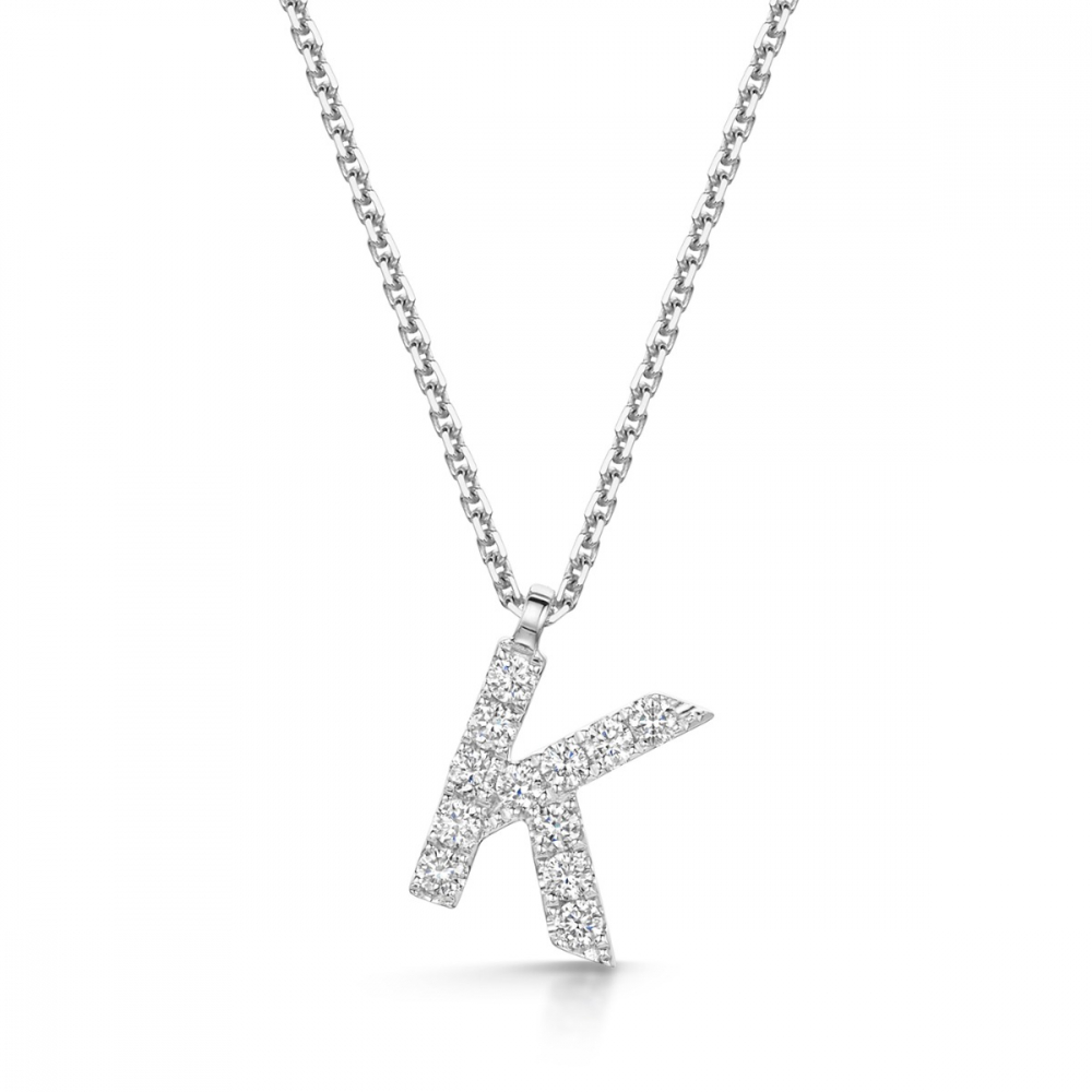 Tiffany & Co Peretti Alphabet K Necklace Pendant Charm Large 30 Inch Chain  Gift