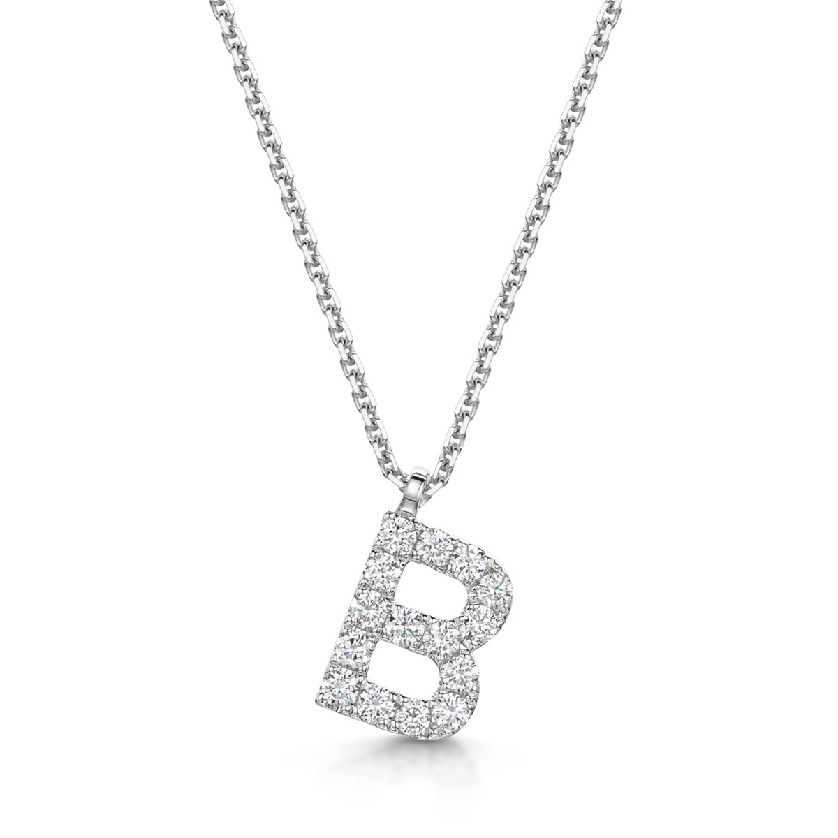 Diamond 'L' Initial Pendant Necklace in Sterling Silver | Everyday Jewelry