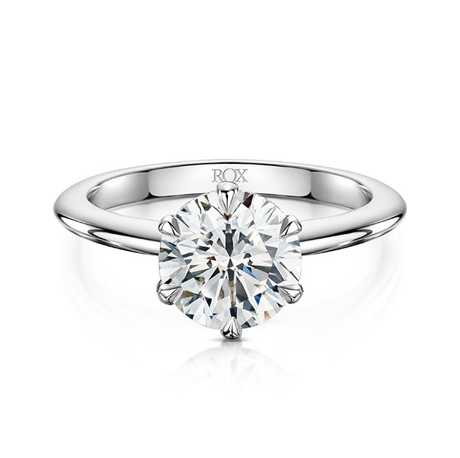 Image for ROX engagement ring collection: 'Classic' solitaire diamond engagement ring