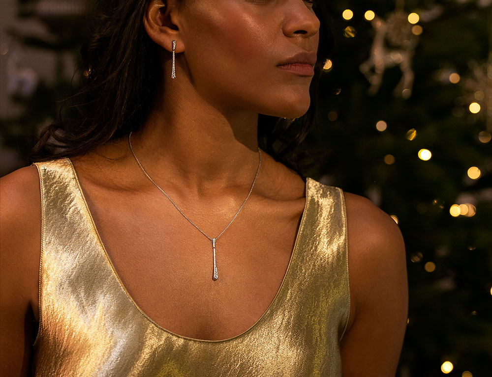 woman wearing diamond jewellery