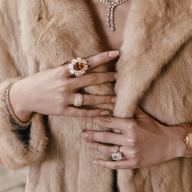 Image for woman wearing diamond jewellery